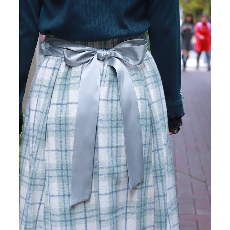 起毛チェック柄ロングスカート | axes femme | 詳細画像6 