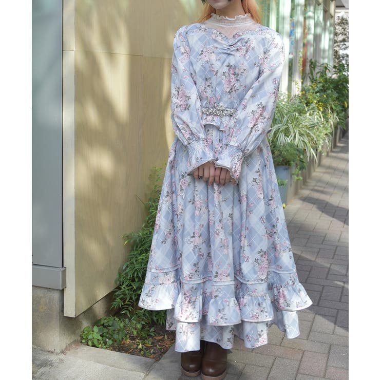 チェック×フラワー柄スカート | axes femme | 詳細画像9 
