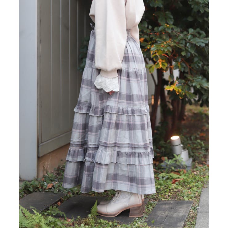 チェックティアードスカート | axes femme | 詳細画像2 