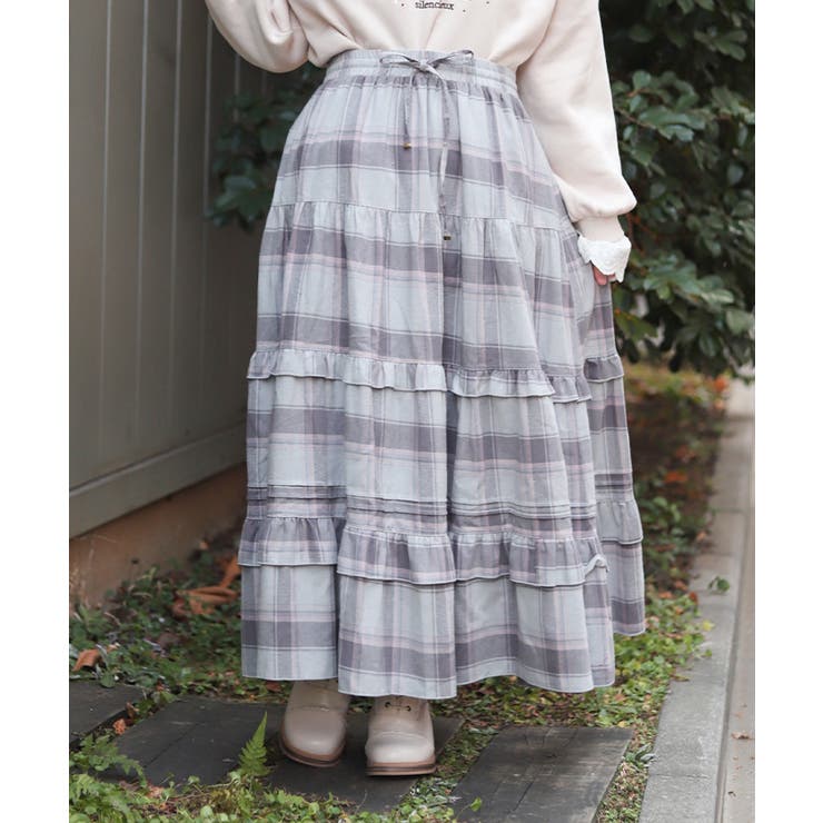グレー | チェックティアードスカート | axes femme