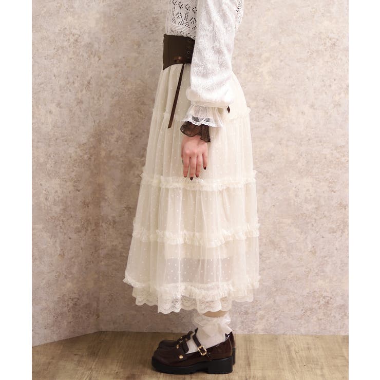 ベルト付チュールスカート | axes femme | 詳細画像2 