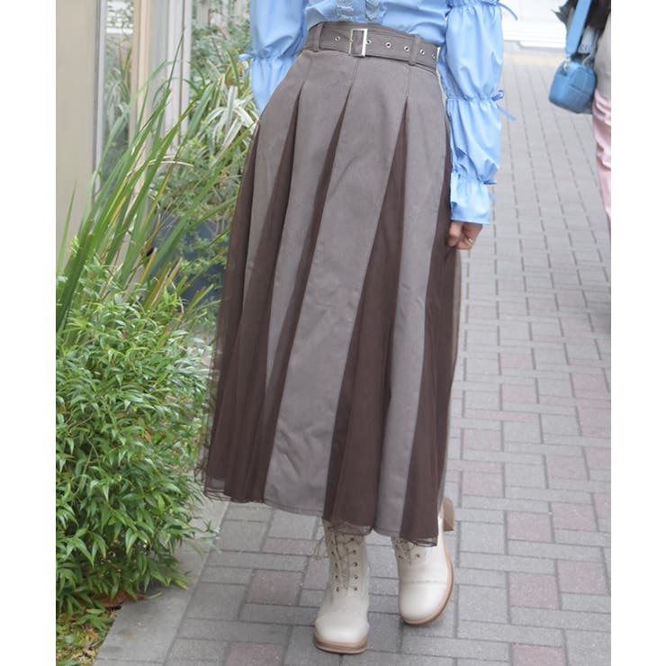 茶 | チュール切替スカート | axes femme
