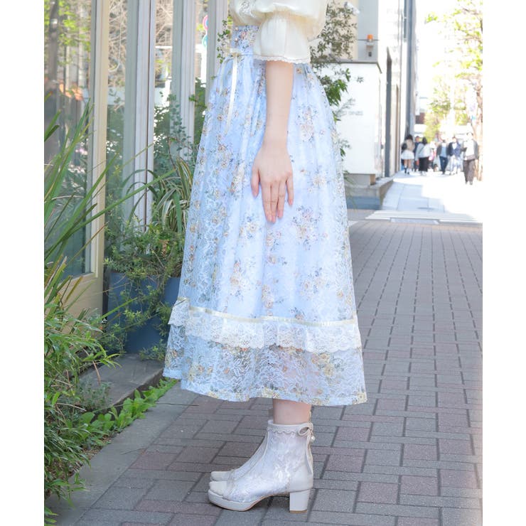 レース×ブーケスカート | axes femme | 詳細画像2 