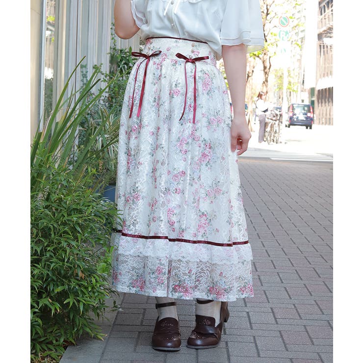 レース×ブーケスカート | axes femme | 詳細画像6 