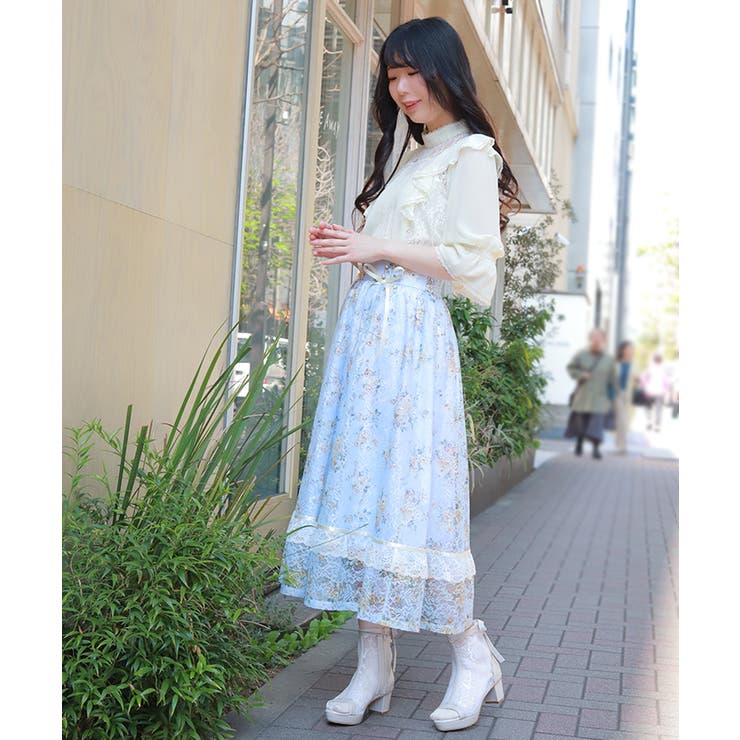 レース×ブーケスカート | axes femme | 詳細画像8 