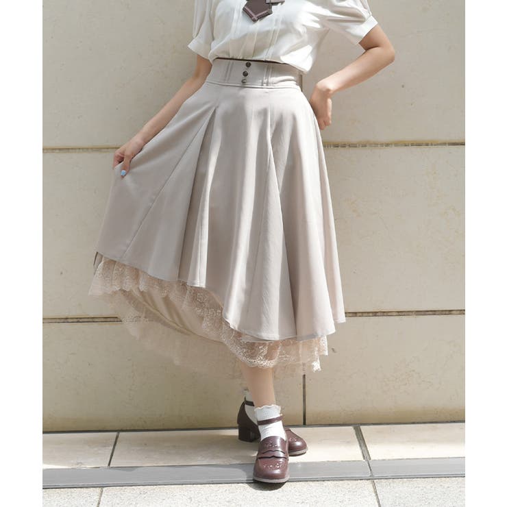 ベージュ | 後編上イレヘムスカート | axes femme