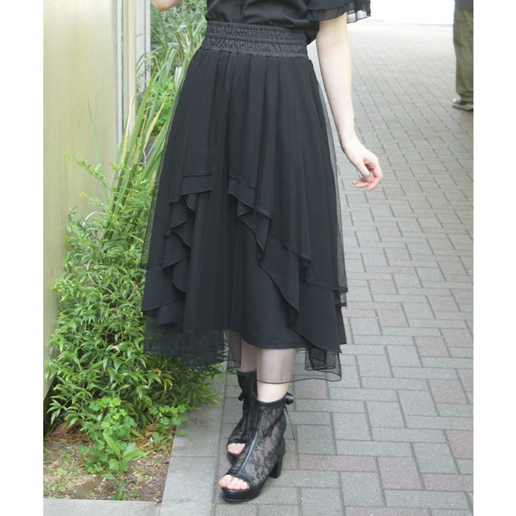 黒 | 前後２ＷＡＹフリルスカート | axes femme