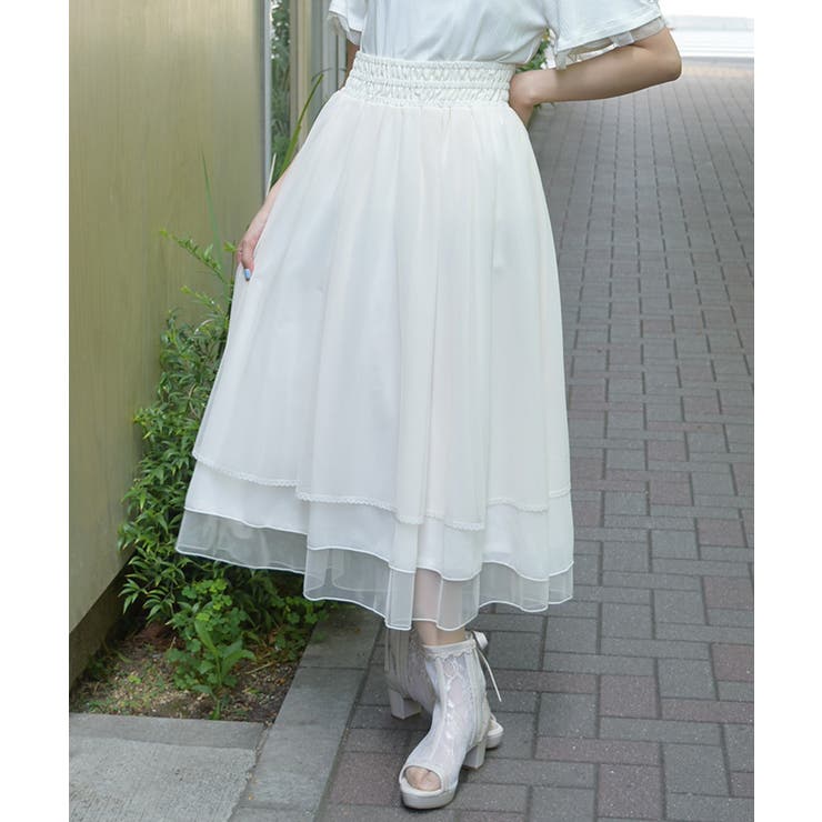 クリーム | 前後２ＷＡＹフリルスカート | axes femme