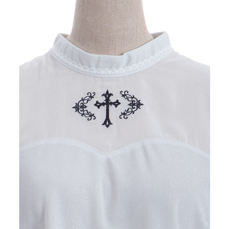 クロス刺繍ラメカットトップス | axes femme | 詳細画像10 