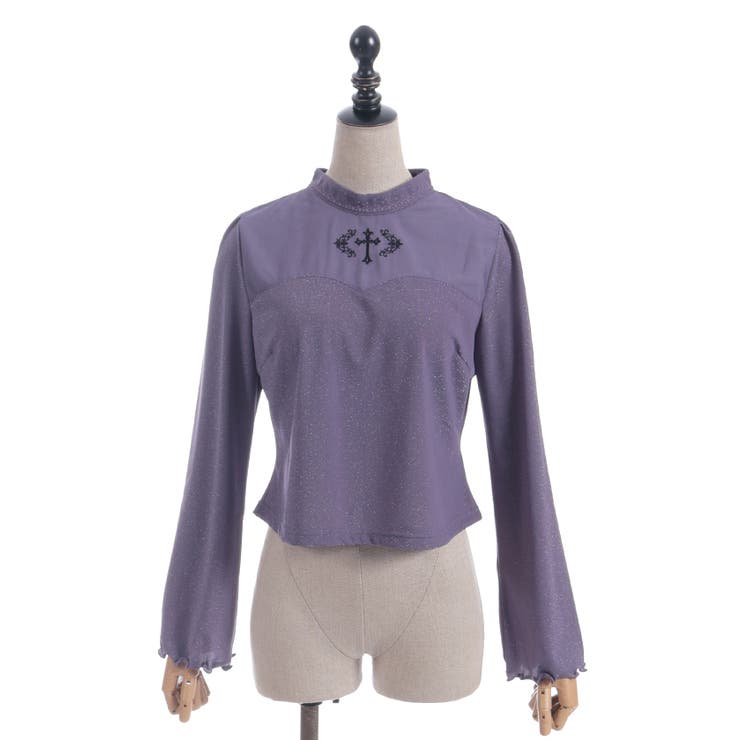 クロス刺繍ラメカットトップス | axes femme | 詳細画像14 