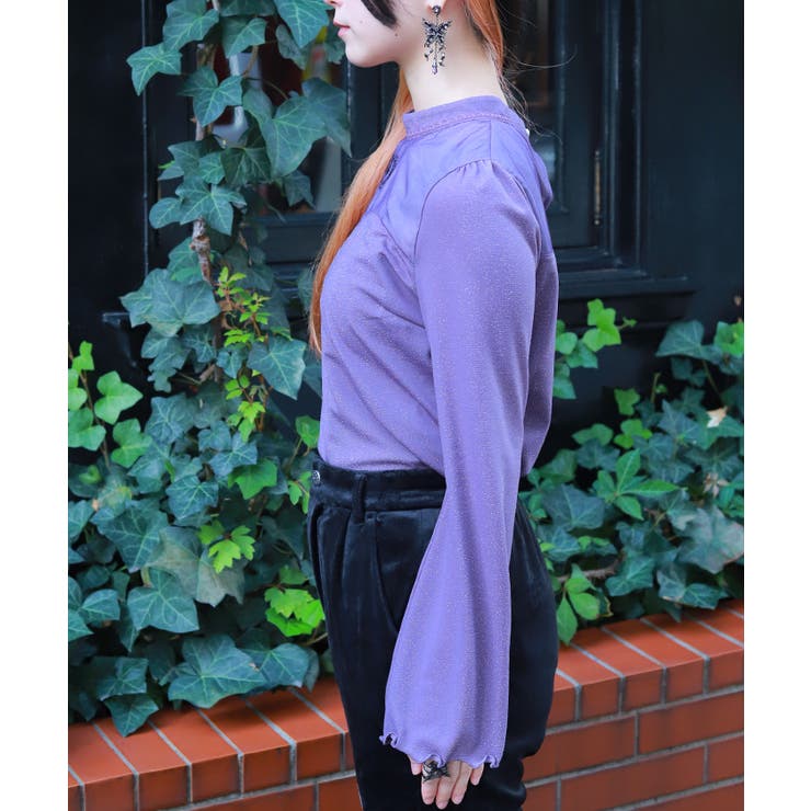 クロス刺繍ラメカットトップス | axes femme | 詳細画像2 