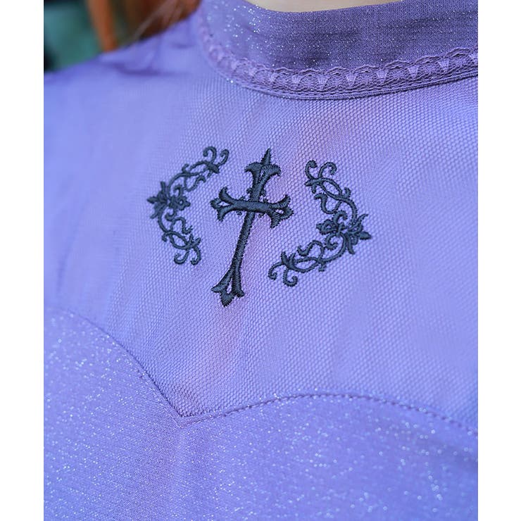 クロス刺繍ラメカットトップス | axes femme | 詳細画像4 