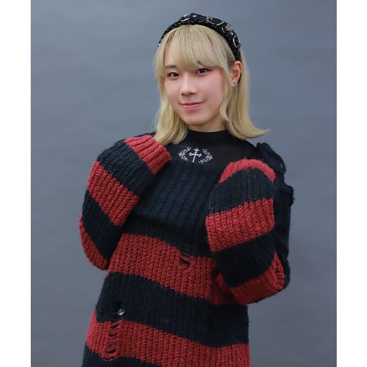 クロス刺繍ラメカットトップス | axes femme | 詳細画像5 