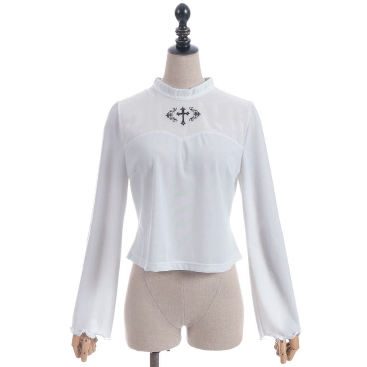 クロス刺繍ラメカットトップス | axes femme | 詳細画像7 