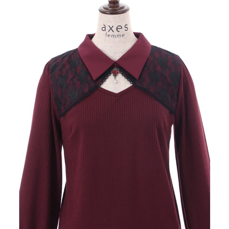 ローズチャーム付トップス[品番：IGAW0004121]｜axes femme