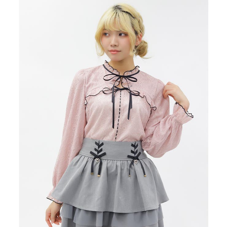 ボレロ風バイカラーレースプルオーバー | axes femme | 詳細画像5 