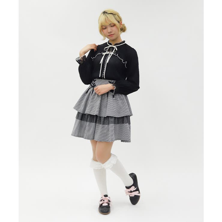 ボレロ風バイカラーレースプルオーバー | axes femme | 詳細画像6 