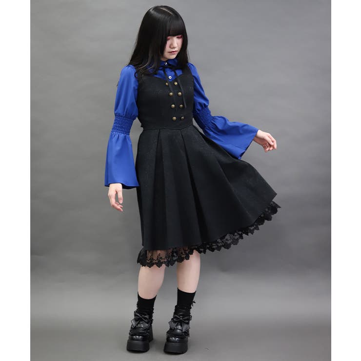 黒 | バックフリルジャカードワンピース | axes femme