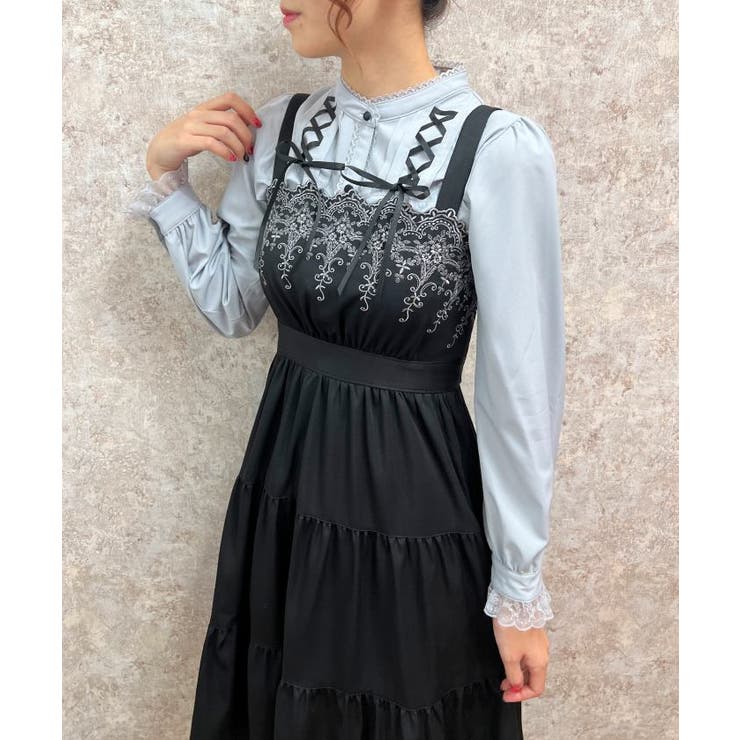 スカラップ刺繍キャミワンピース[品番：IGAW0004443]｜axes femme