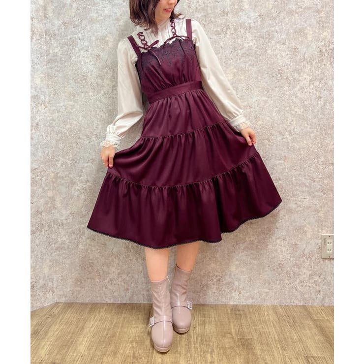 スカラップ刺繍キャミワンピース[品番：IGAW0004443]｜axes