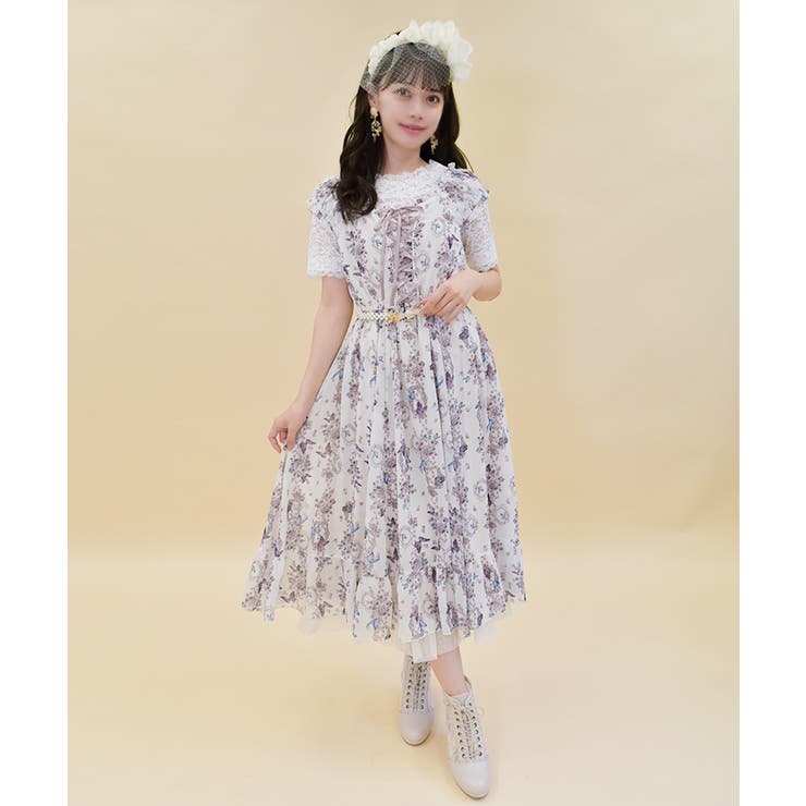 パピヨンローズ柄編上OP[品番：IGAW0005213]｜axes femme 
