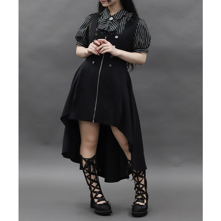 289◇ベストレイヤード風ミニワンピ サックス axes femme アクシーズ 289◇ベストレイヤード風ミニワンピ サックス axes femme アクシーズ
