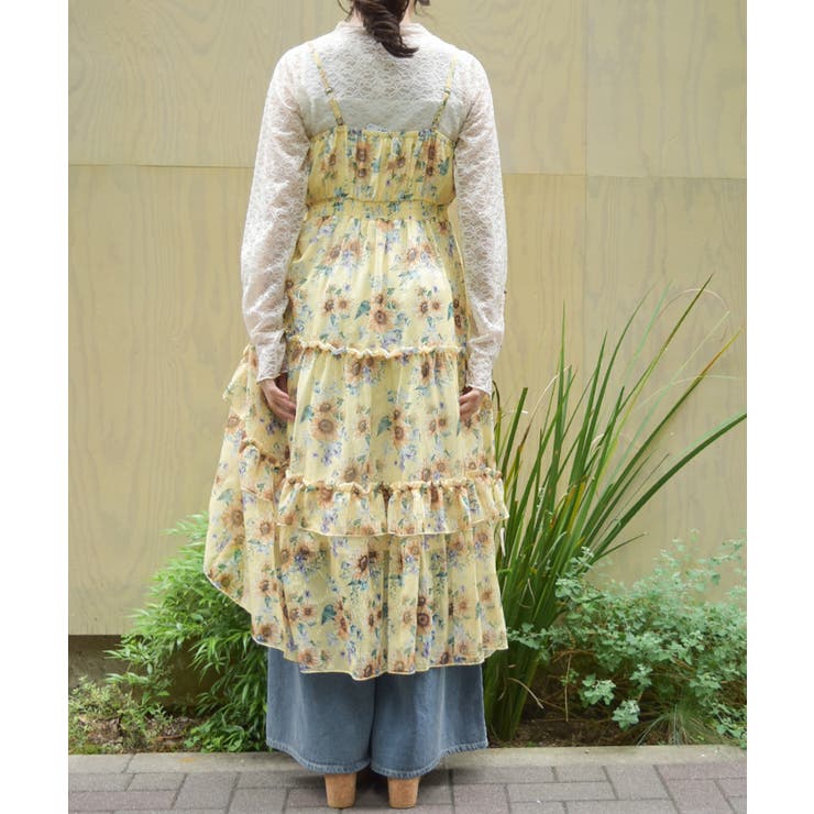 【完売品】ひまわり柄キャミワンピース　axes femme セール】ひまわり柄キャミワンピース（ワンピース）｜axes femme