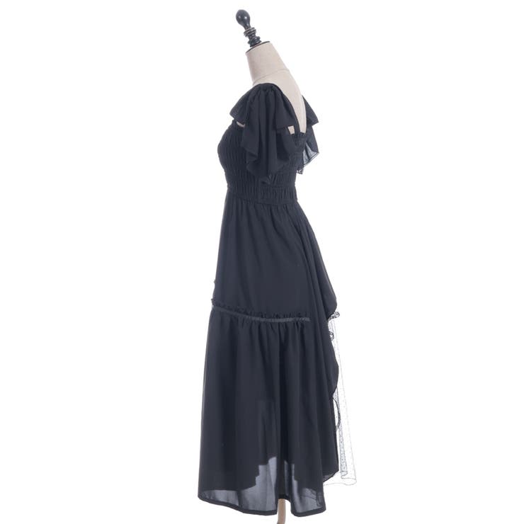 バックフリルロングワンピース[品番：IGAW0006781]｜axes femme