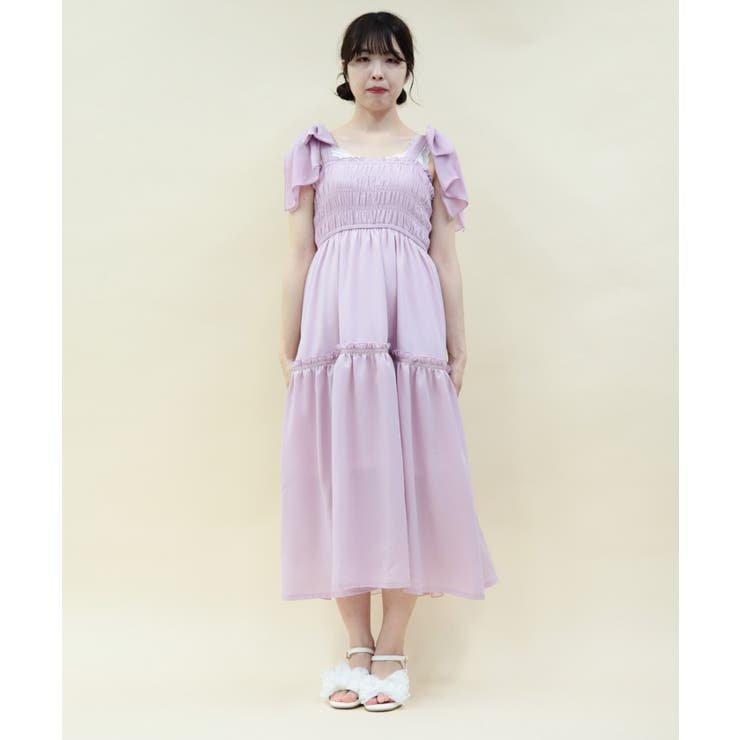 バックフリルロングワンピース | axes femme | 詳細画像4 