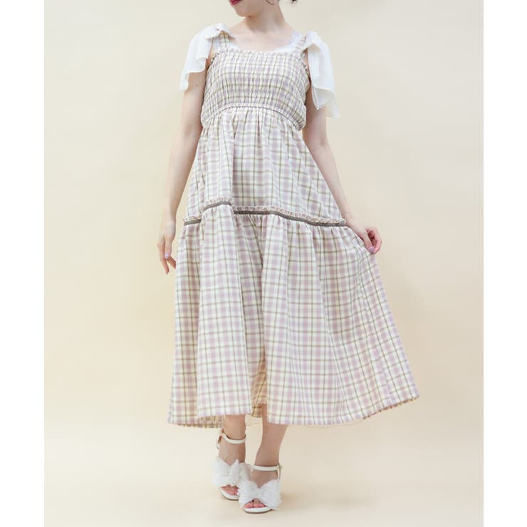 クリーム | バックフリルロングワンピース | axes femme