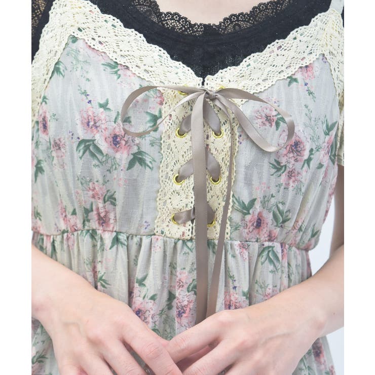 花柄ティアードキャミワンピース[品番：IGAW0006680]｜axes