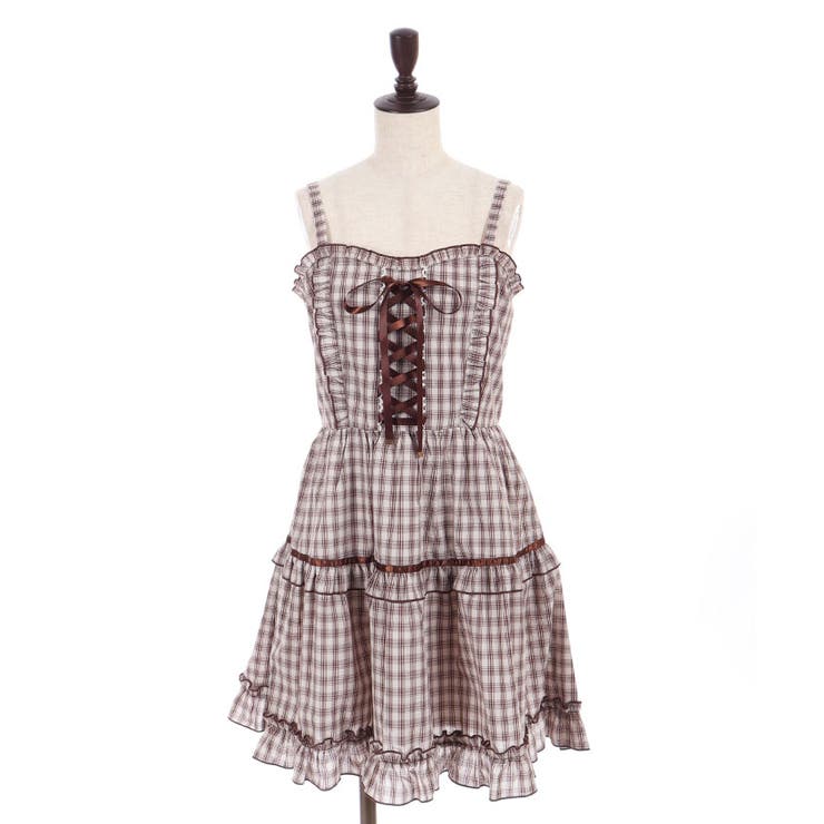 茶 | コットンレースキャミワンピース | axes femme