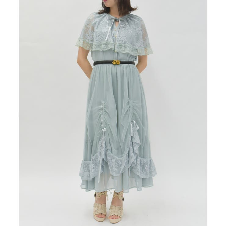 ミント | ドロストレースケープワンピース | axes femme