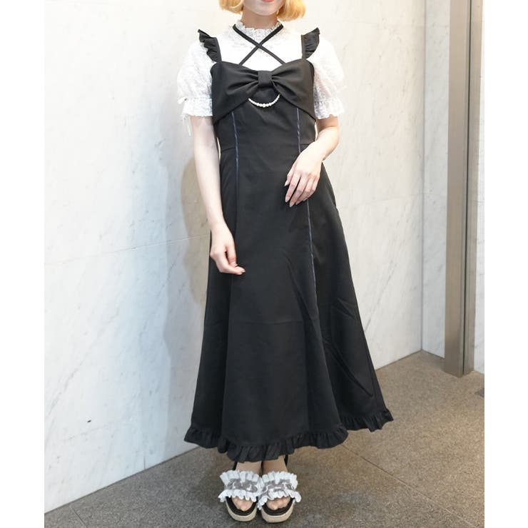 黒 | リボンデザインキャミワンピース | axes femme