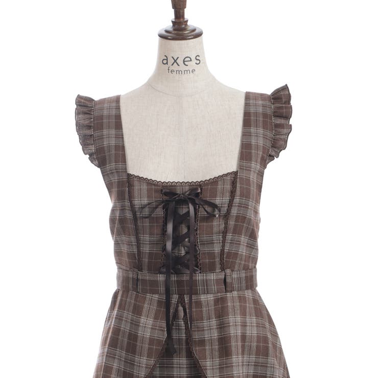 チェック柄編上ジャンスカ | axes femme | 詳細画像9 