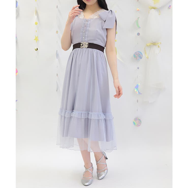リボン×ラメチュールジャンパースカート | axes femme | 詳細画像11 