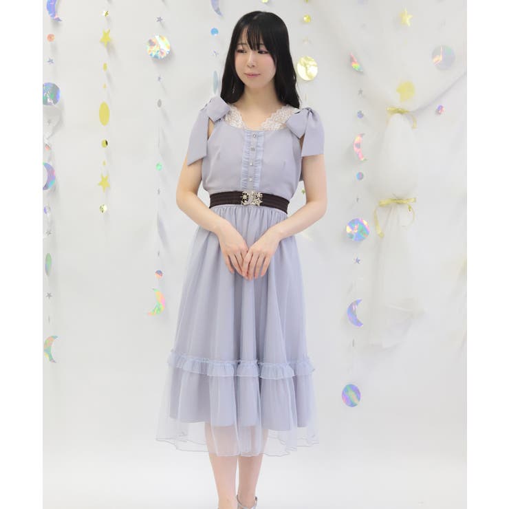 リボン×ラメチュールジャンパースカート | axes femme | 詳細画像14 