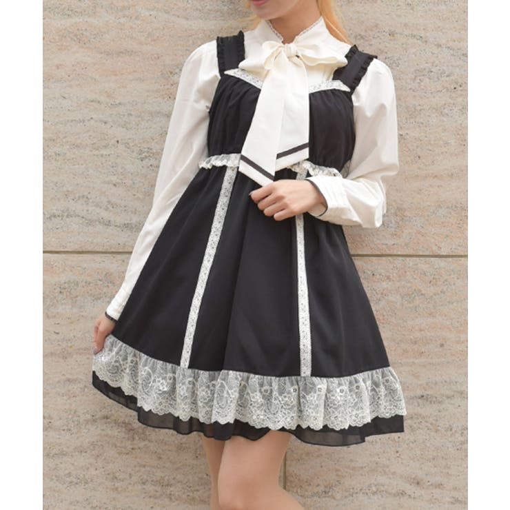 黒 | レース使いチュニックワンピース | axes femme