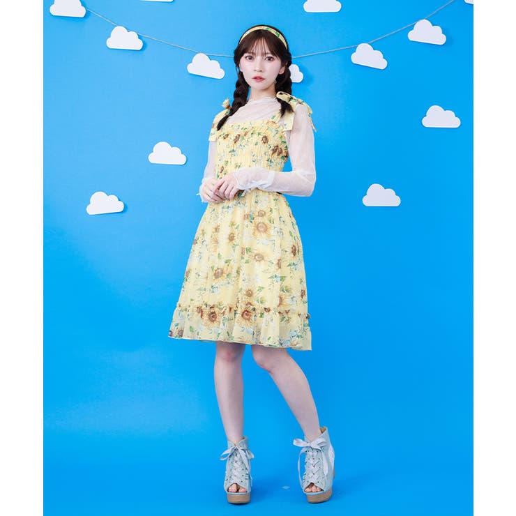 ひまわり柄チュニック | axes femme | 詳細画像4 