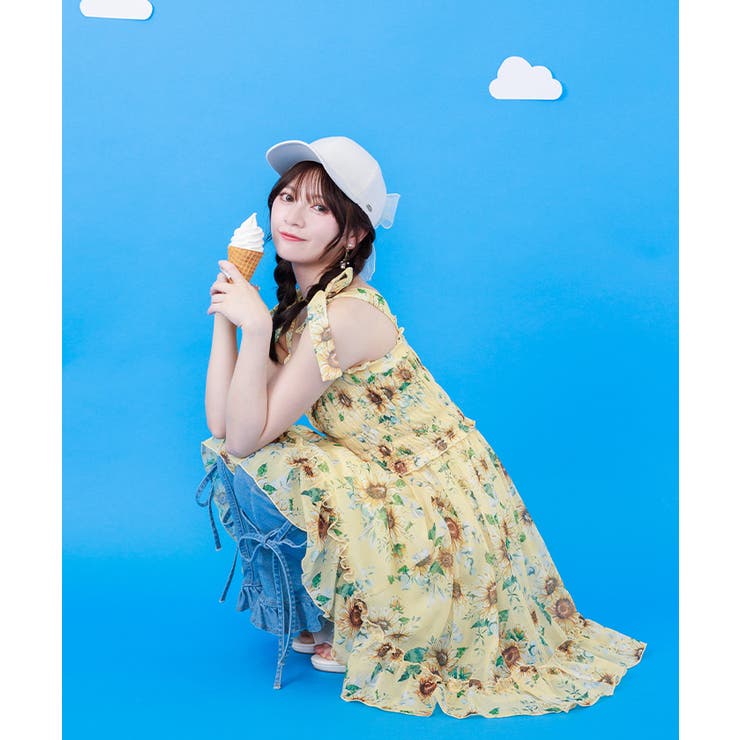 ひまわり柄チュニック | axes femme | 詳細画像6 