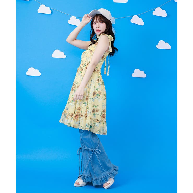 イエロー | ひまわり柄チュニック | axes femme