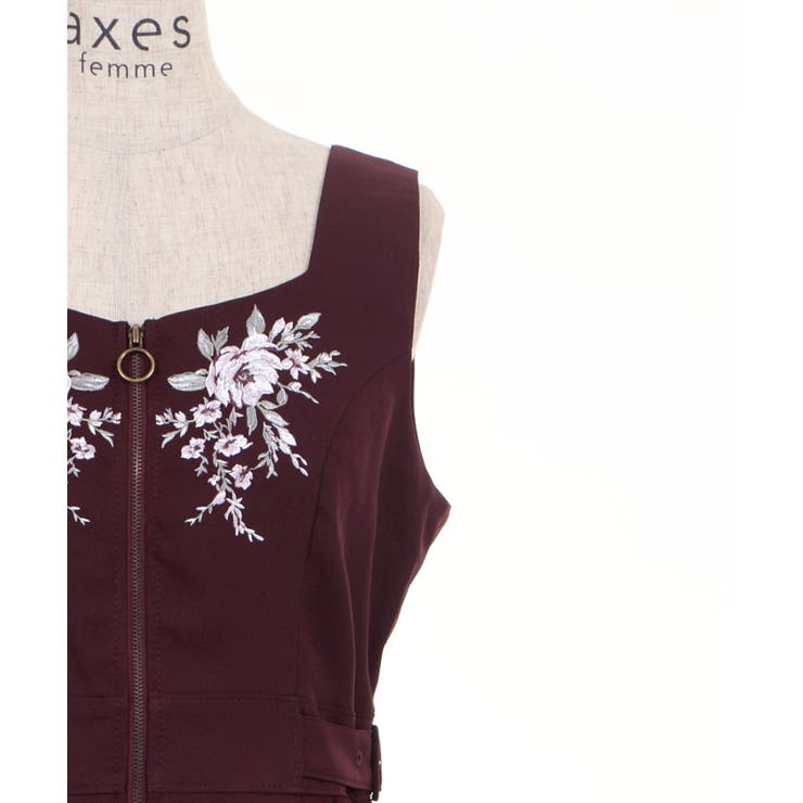 刺繍入サイドチュールJSK[品番：IGAW0000451]｜axes femme