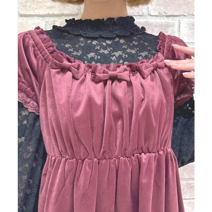 トロワリボンベロアワンピース | axes femme | 詳細画像5 