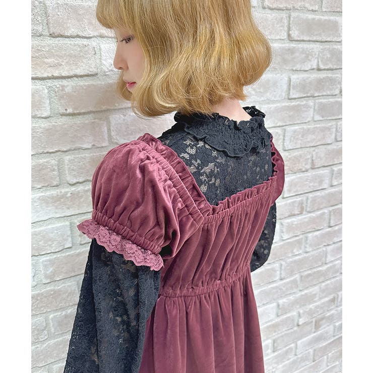 トロワリボンベロアワンピース | axes femme | 詳細画像7 