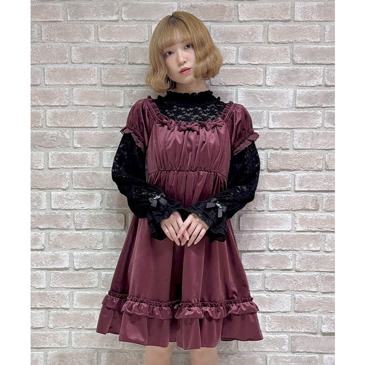 ワイン | トロワリボンベロアワンピース | axes femme