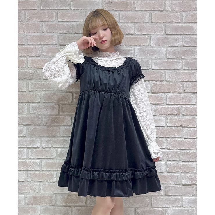 黒 | トロワリボンベロアワンピース | axes femme