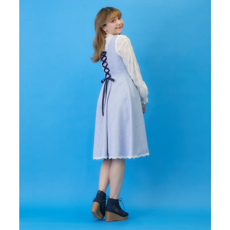 編み上げ千鳥格子ジャンスカ[品番：IGAW0004710]｜axes femme