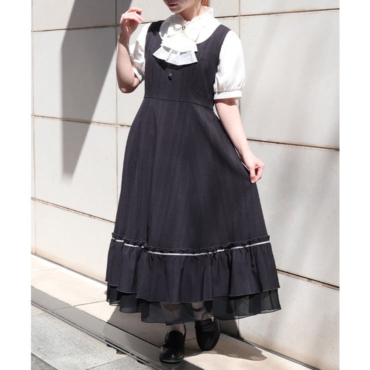 黒 | レースアップジャンパースカート | axes femme