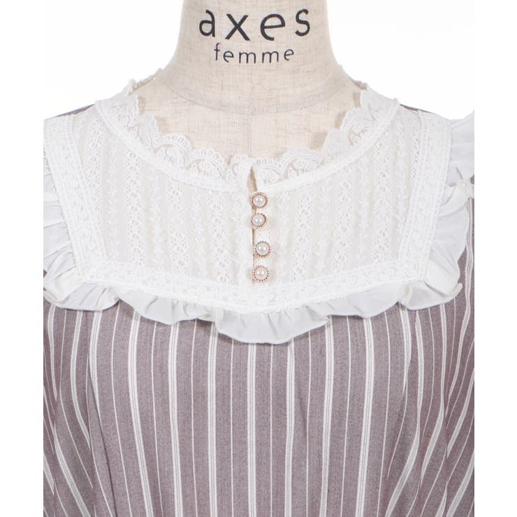 ブロッキングストライプOP[品番：IGAW0000492]｜axes femme 