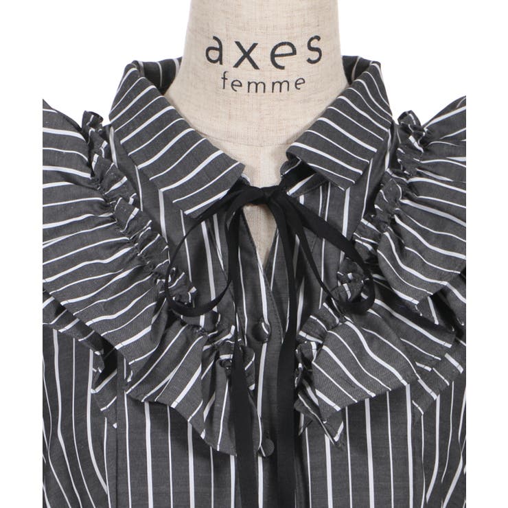 ストライプ柄ミニワンピース[品番：IGAW0002079]｜axes femme